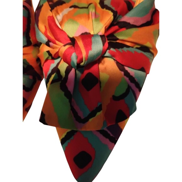 J. Renee multi color pumps bow-wrapped fabric , pointy toe, Slip-on style, 8M - Picture 2 of 4